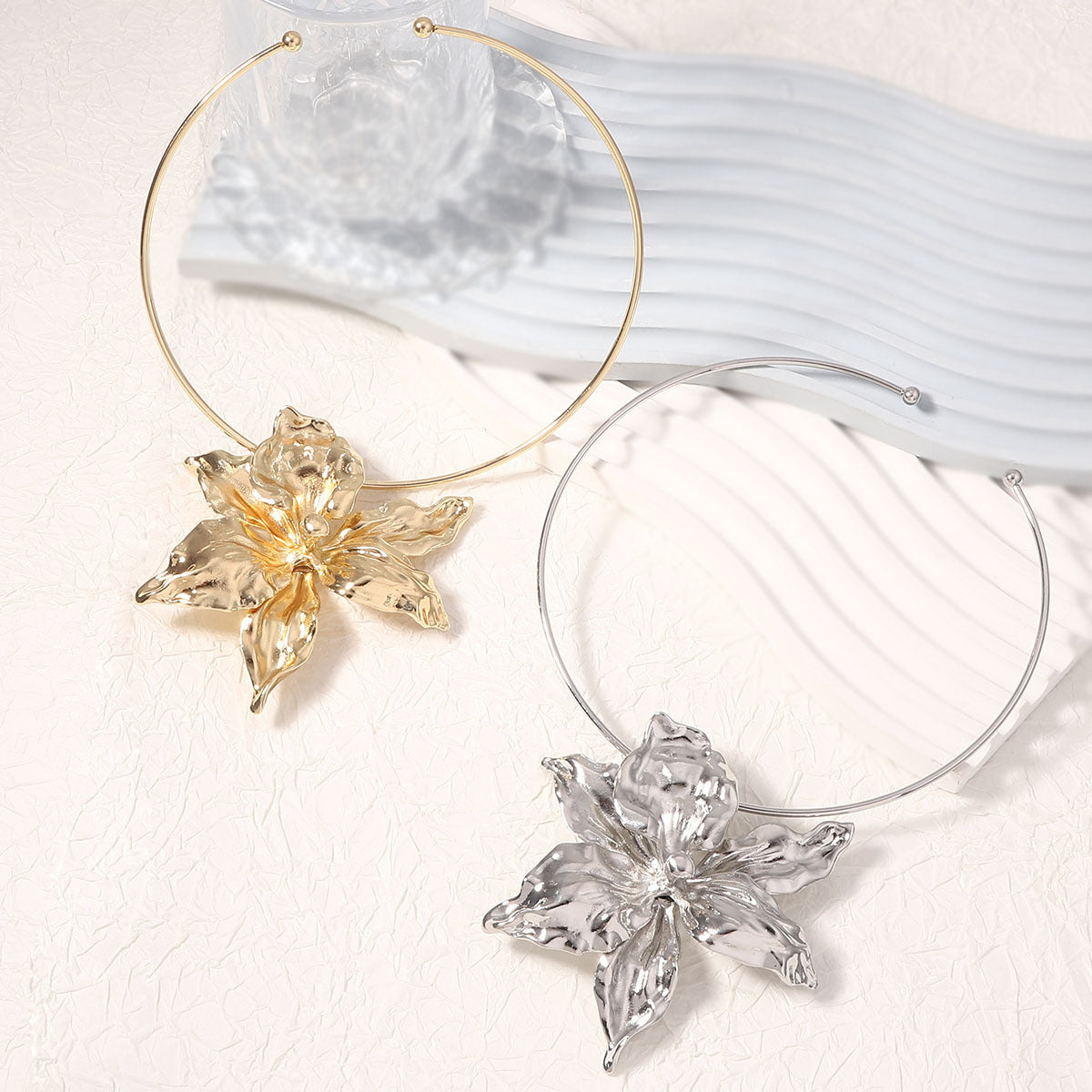 Statement Floral Pendant Choker 3D Minimalist Hip Hop