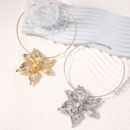 Statement Floral Pendant Choker 3D Minimalist Hip Hop
