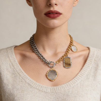 Necklace Asymmetric Geometric Metal Pendant Luxe