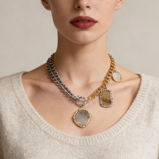 Necklace Asymmetric Geometric Metal Pendant Luxe