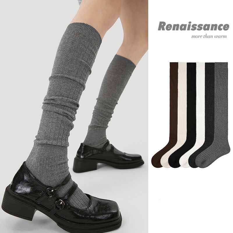 Over The Knee Solid Cotton Compression Socks
