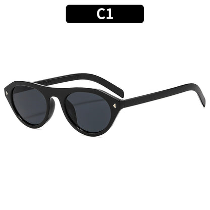 Trendy Oval Frame Sunglasses Fashionable Outdoor Shades