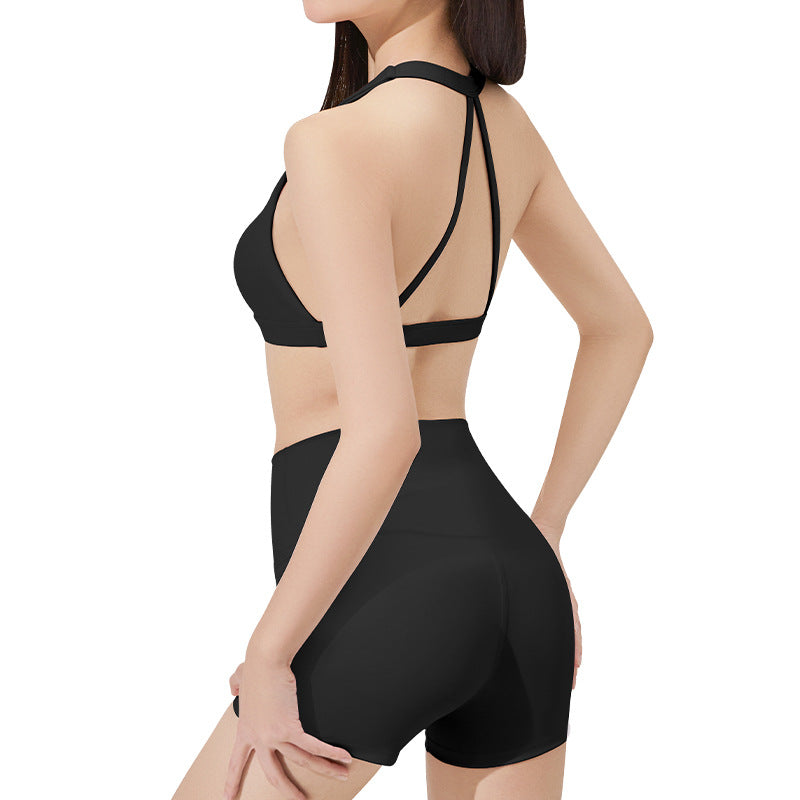 Yoga Bralette Set with Neck Tie, Stylish Workout Apparel for Women