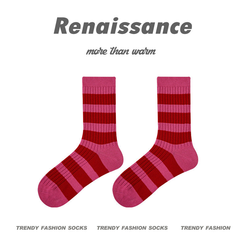 Renaissance Embossed Mid Calf Cotton Socks