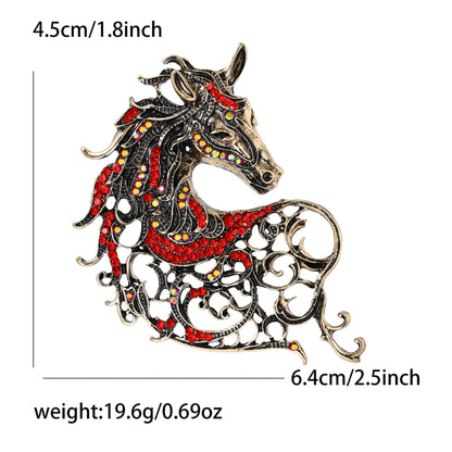 Vintage Horse Head Brooch Creative Fashion Pin Jewelry