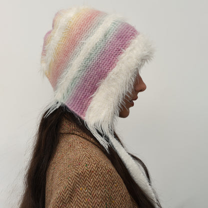 Cute Gradient Knit Beanie Hat with Ear Protection