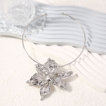Statement Floral Pendant Choker 3D Minimalist Hip Hop