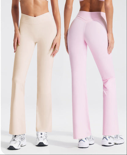 High-Waisted Flared Yoga Pants for Women - Breathable Casual Leggings