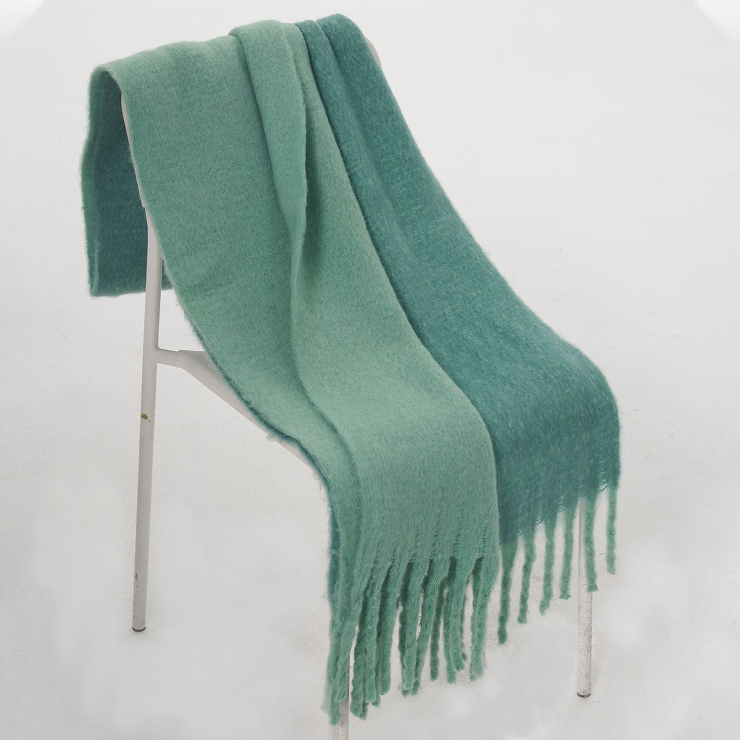 Color Block Warm Scarf Soft Chenille Shawl for Women