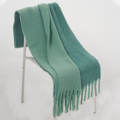 Color Block Warm Scarf Soft Chenille Shawl for Women