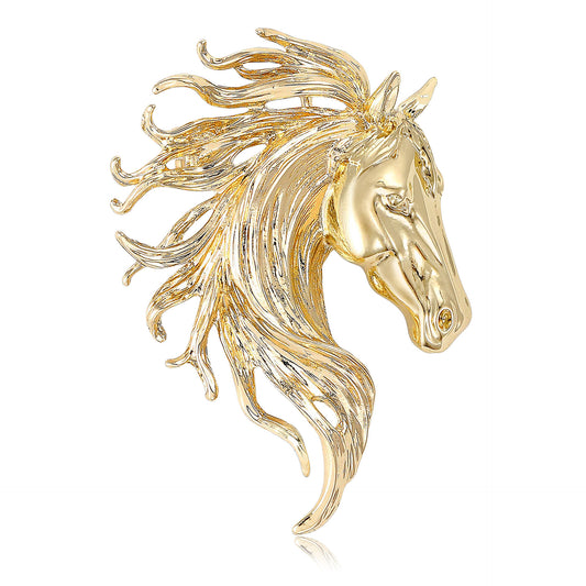 Vintage Horse Head Brooch Creative Fashion Jewelry