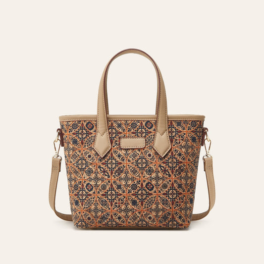 Vintage Ethnic Print Tote Bag Women's Large Capacity Handheld Shoulder Bag