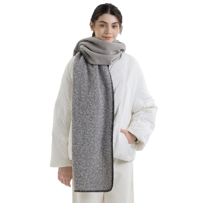 Simple Solid Color Wool Blend Scarf for Women - Cozy Winter Wrap