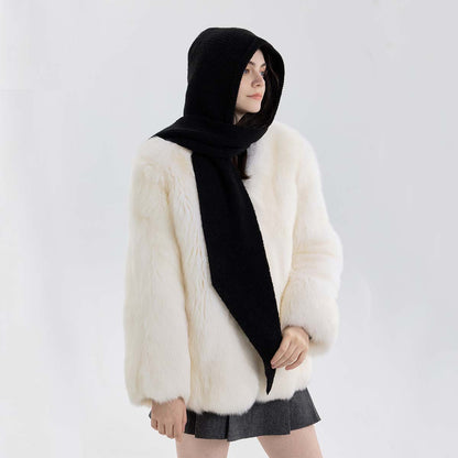 Hooded Knitted Scarf with Warmth and Style