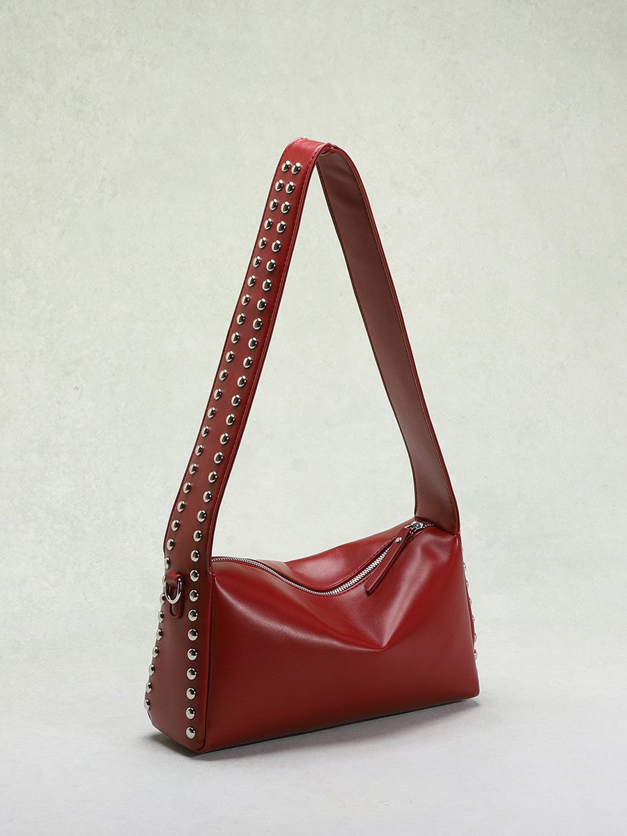 Punk Style Double-Sided Studded Crossbody Bag