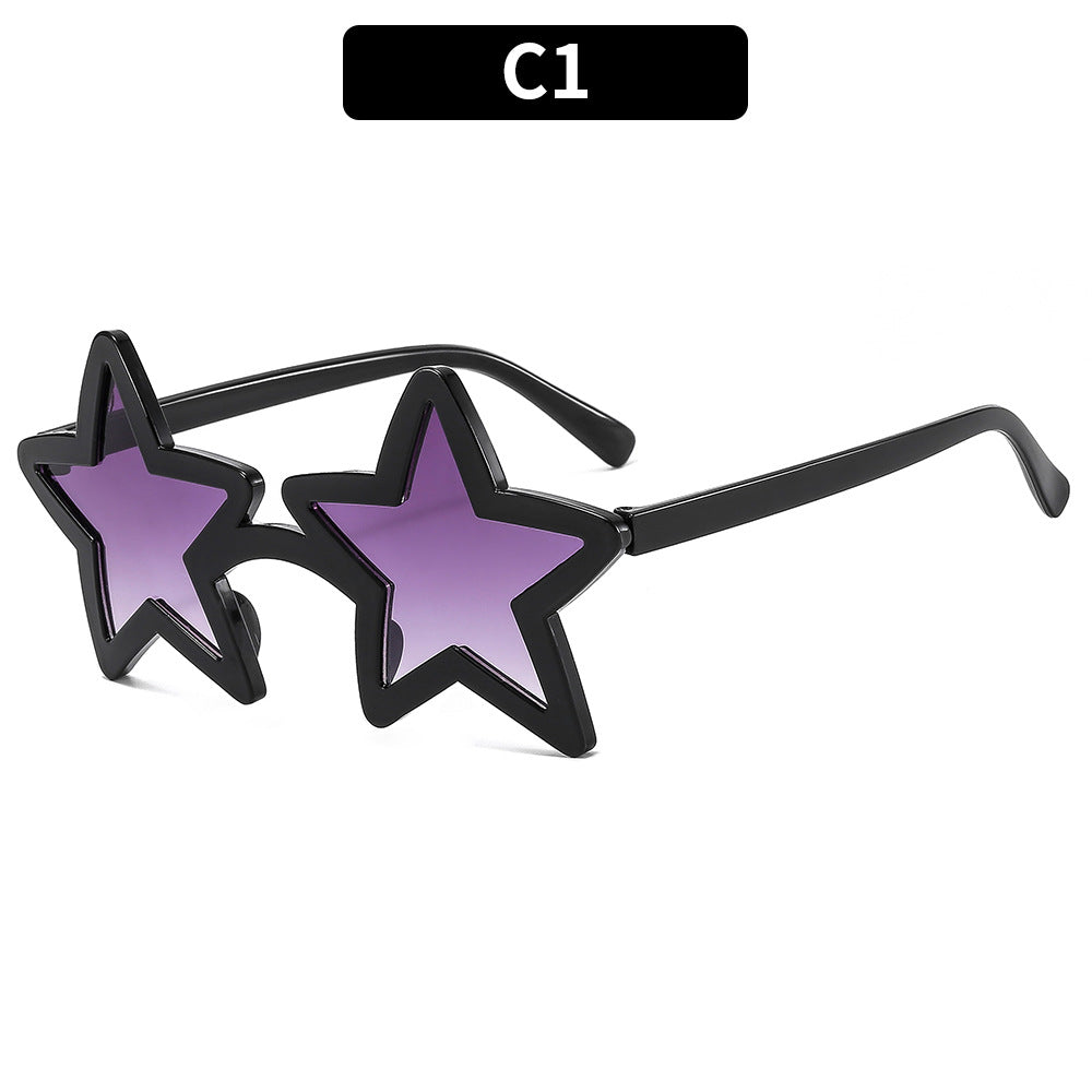 Trendy Colorful Star Shaped Sunglasses for Parties