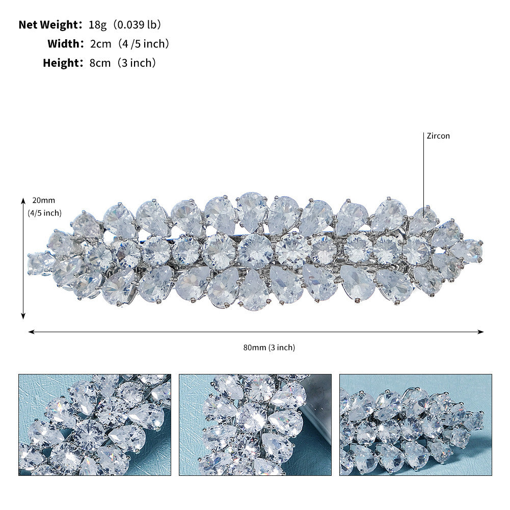 Elegant Flower Design Rhinestone Hair Clip For Women
