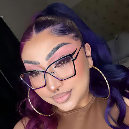 New Oversized Metal Blue Light Blocking Glasses Retro Hipster Style