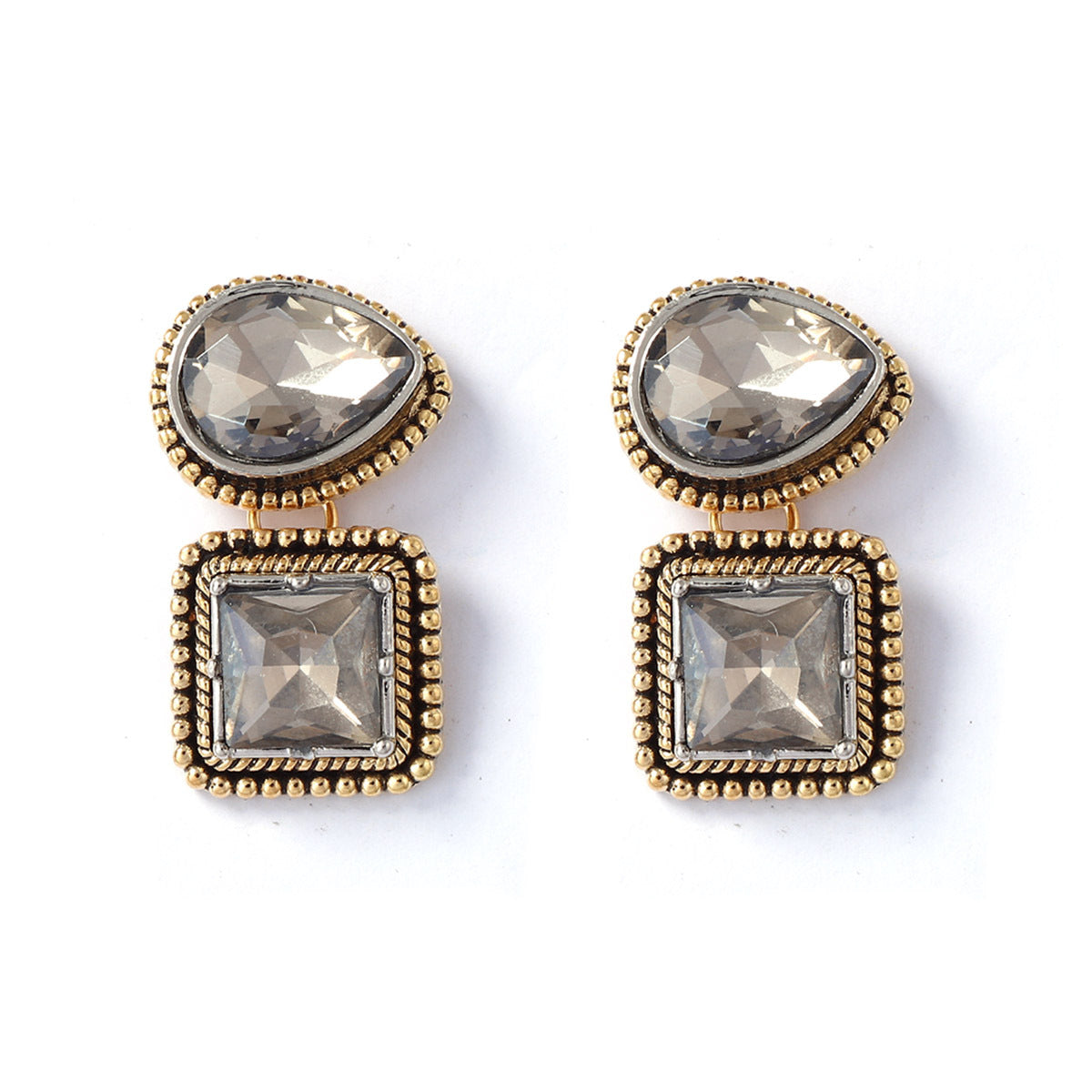 Pendant Earrings Geometric Rhinestone Elegant Everyday