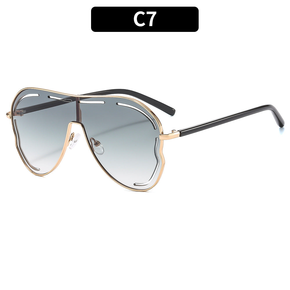 Trendy Oversized Hollow UV400 Sunglasses