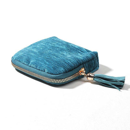 Jewelry Organizer Tassel Zip Double Layer Pouch