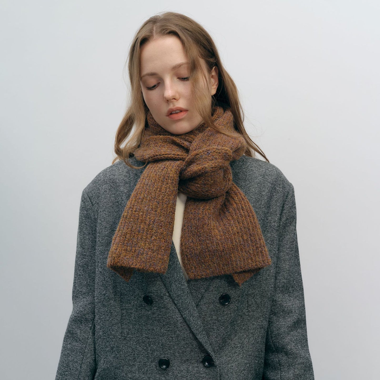 Unisex Solid Color Wool Blend Knitted Beanie and Scarf Set