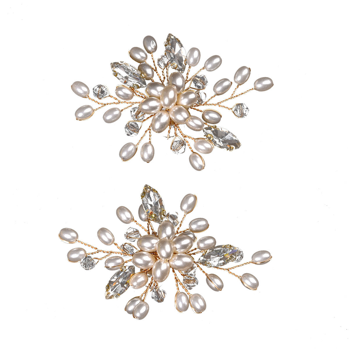 Trendy Pearl Rhinestone Handmade Shoe Clips
