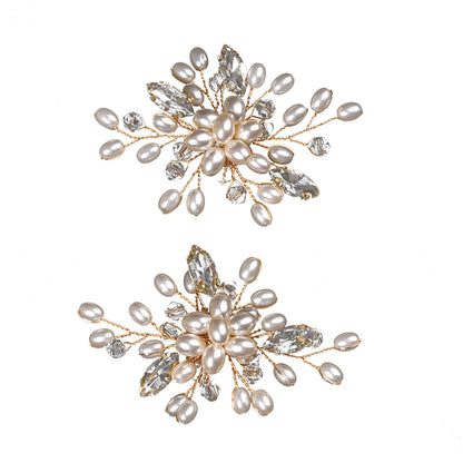 Trendy Pearl Rhinestone Handmade Shoe Clips