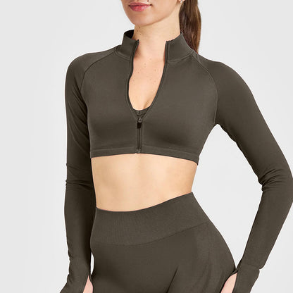 Lightweight Long Sleeve Yoga Top with Half-Zip