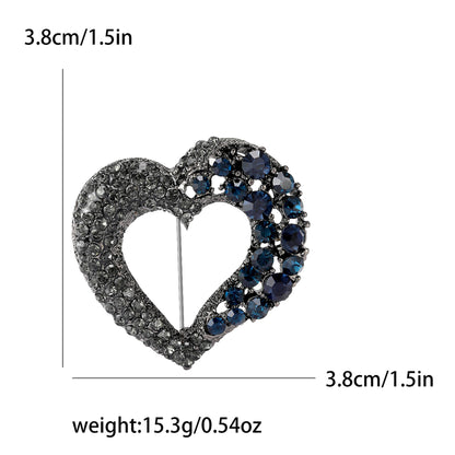 Trendy Heart Shaped Brooch with Gemstones for Women