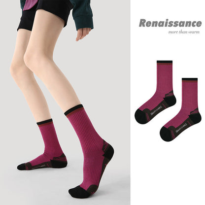 Socks Colorblock Merino Wool Cushioned Hiking
