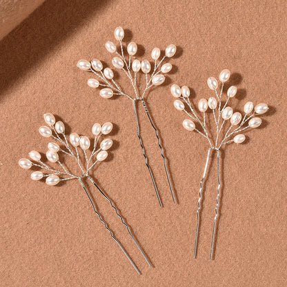 Elegant Pearl Hair Fork Handmade Bridal Hair Accessory