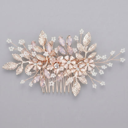 Exquisite Pearl and Crystal Flower Headpiece for Bridal Photoshoots