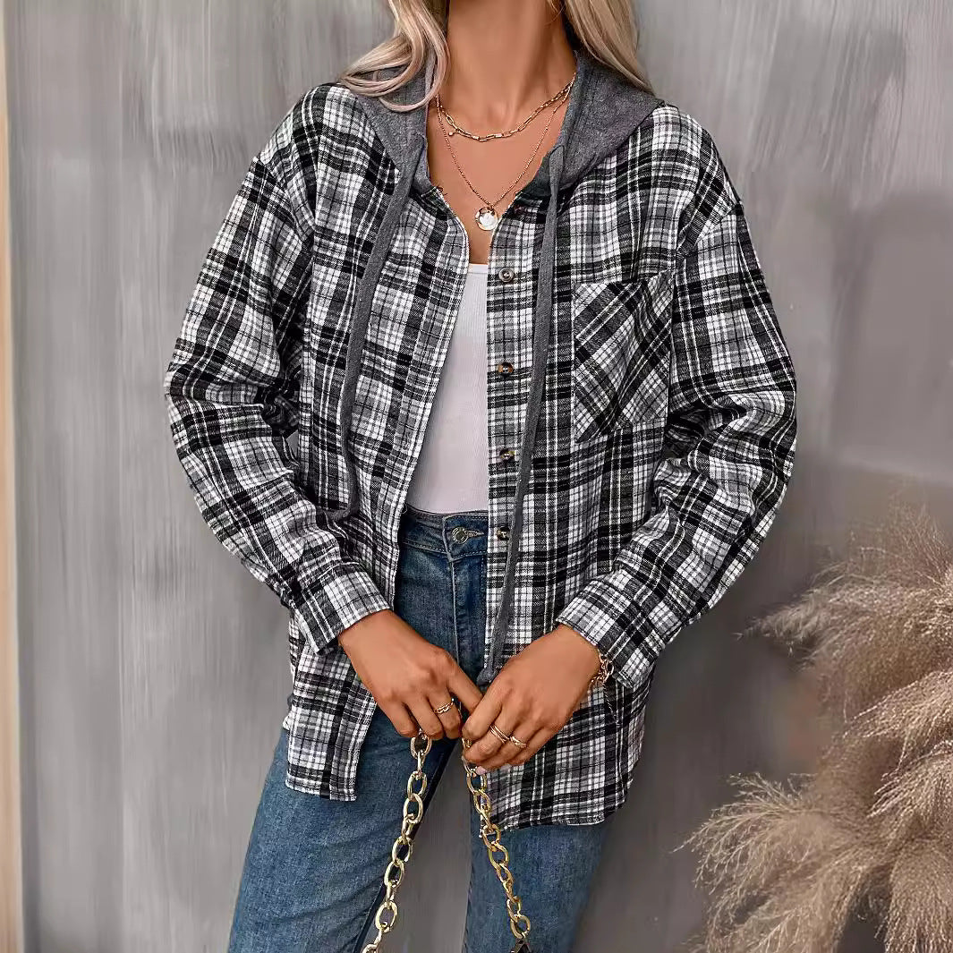 Oversized Plaid Cotton Shirt For Casual Wear