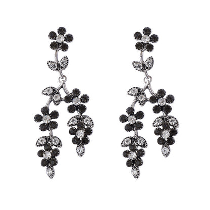 Alloy Sparkling Branch Floral Drop Earrings Evening