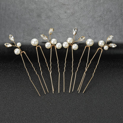 Pearl U Shaped Hair Pins Set Bridal Wedding Hair Accessory