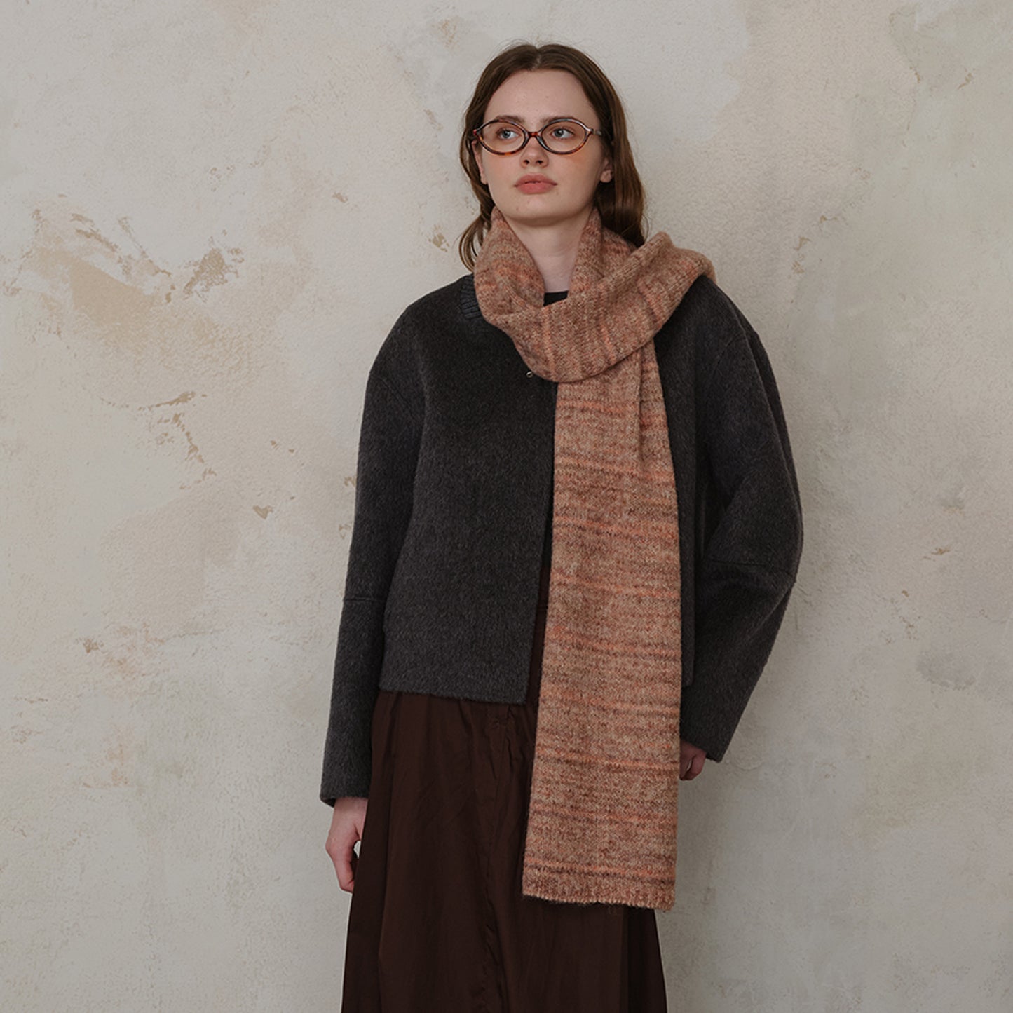 Chic Vintage-Style Wool Blend Scarf for Women