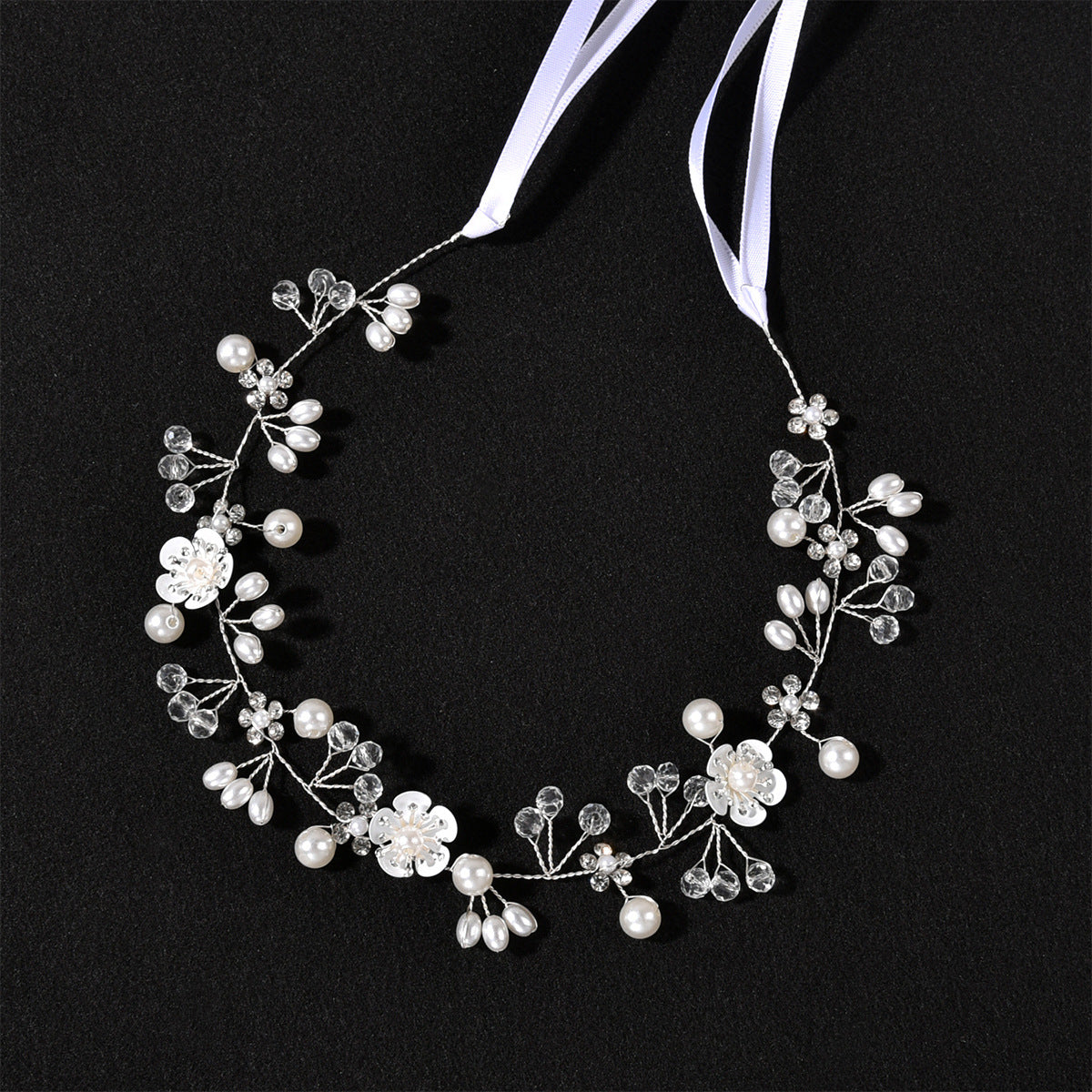 Handmade Pearl Flower Headband for Bridal and Girls