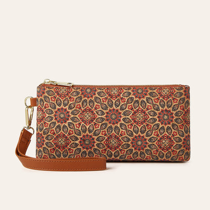 Bohemian Floral Print Zip Wallet for Women