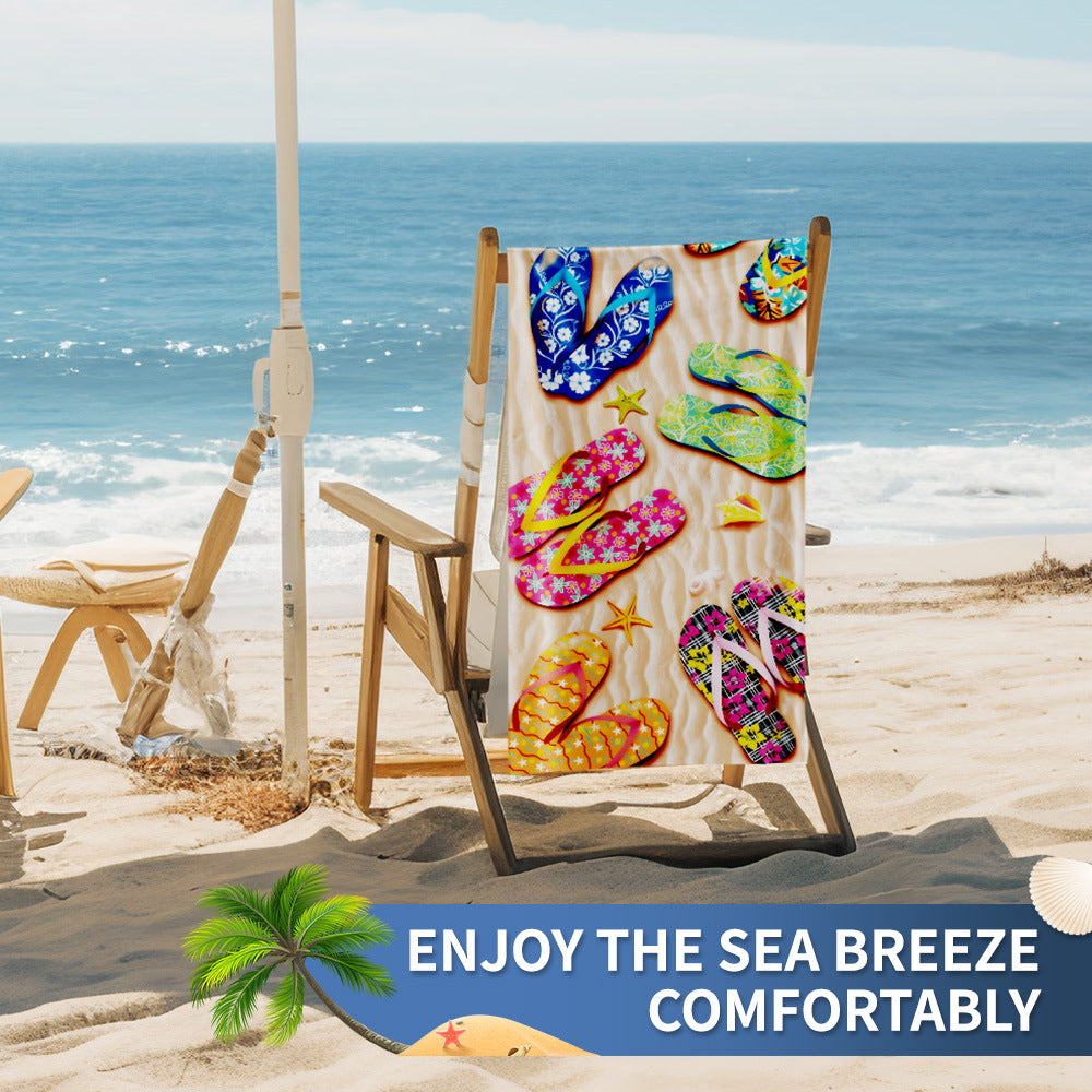 Printed Microfiber Beach Towel Absorbent Bath Towel