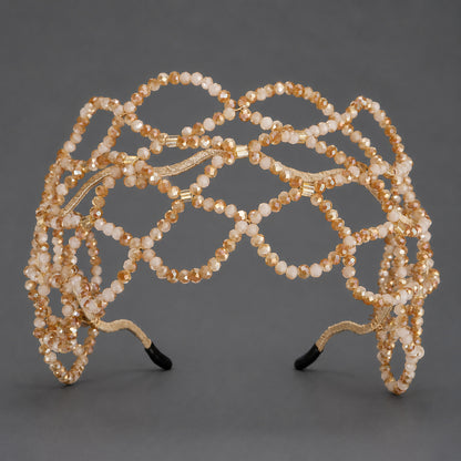 Handcrafted Crystal Beaded Headband Elegant Hair Accessory