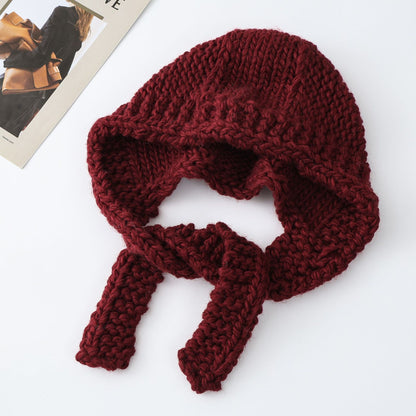 Fashionable Hand-Knitted Warm Beanie With Adjustable Strap
