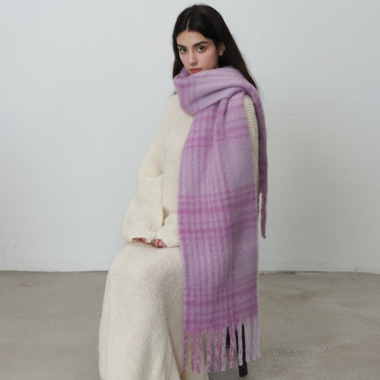 Vintage Plaid Scarf for Women - Cozy Warmth for All Occasions