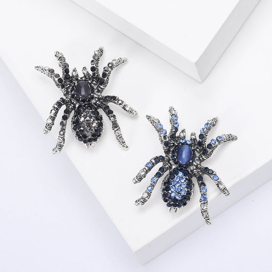 Vintage Spider Brooch with Rhinestones for Men
