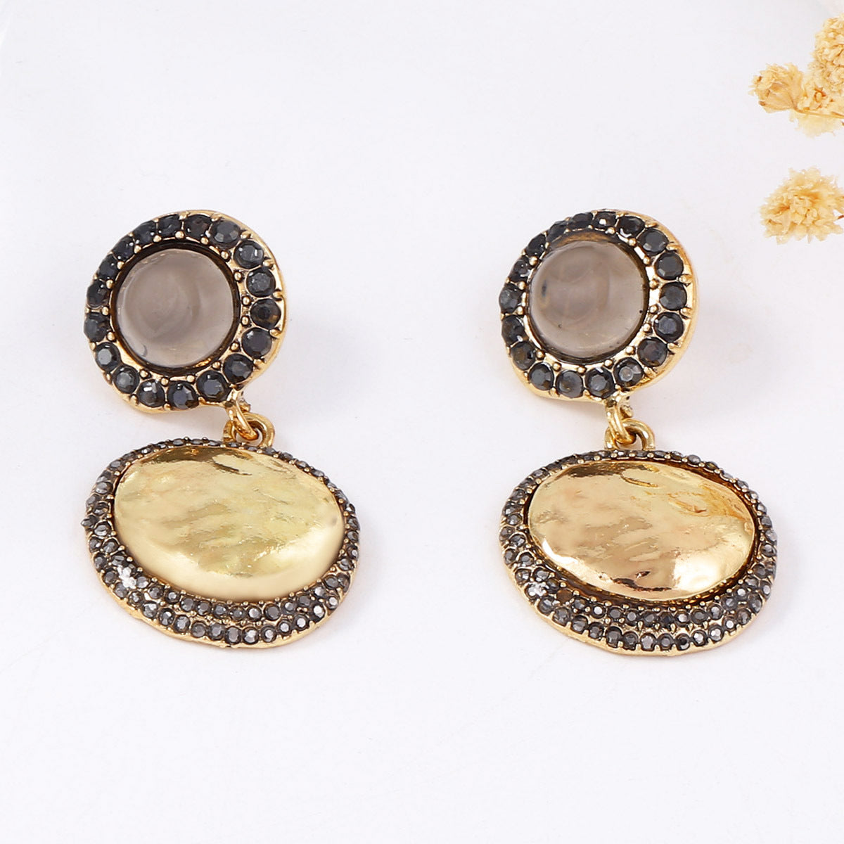 Earrings Geometric Button Drop Lightweight Versatile