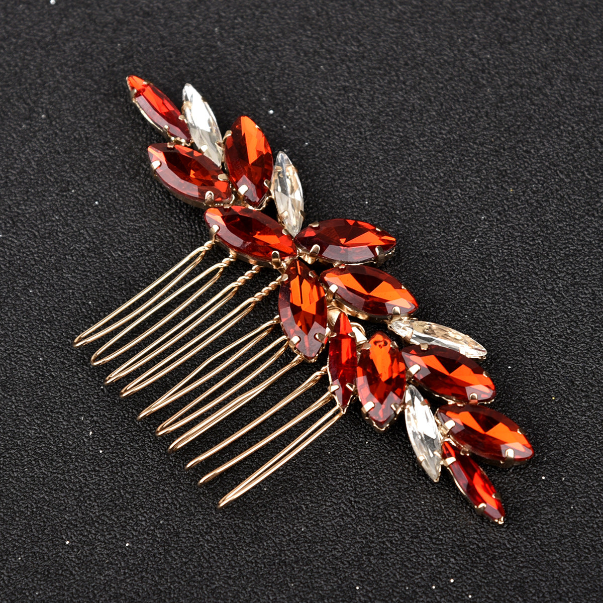 Green Glass Bridal Hair Comb Wedding Hairpiece