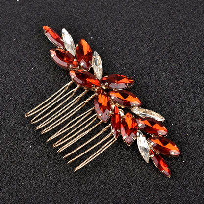 Green Glass Bridal Hair Comb Wedding Hairpiece