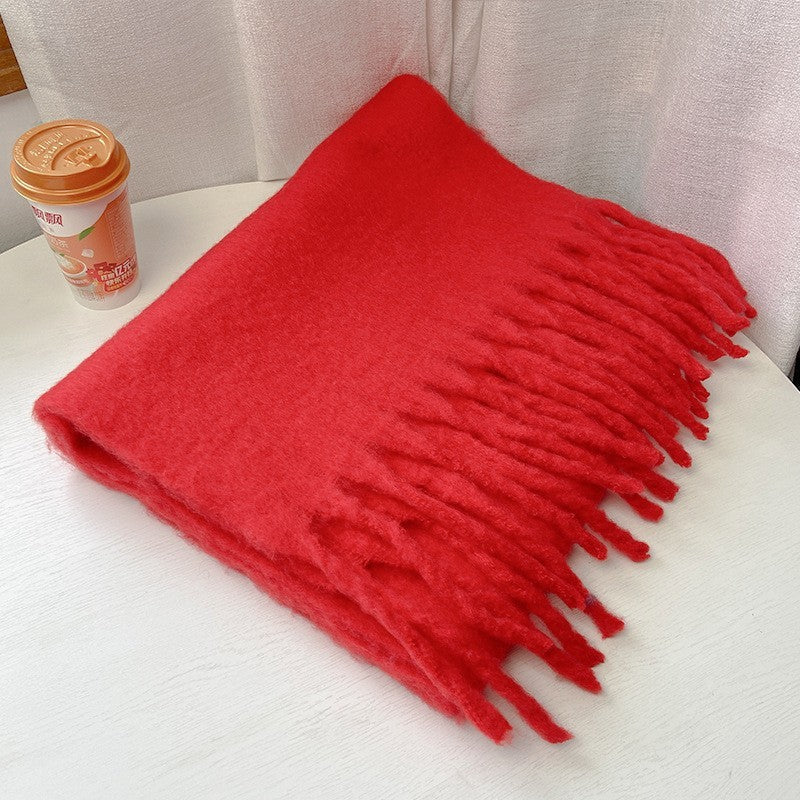 Soft Cashmere Feel Scarf for Women - Warm and Cozy Solid Color Shawl