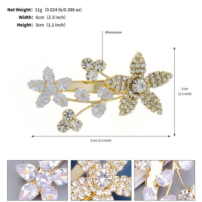 Elegant Flower Design Rhinestone Hair Clip For Women