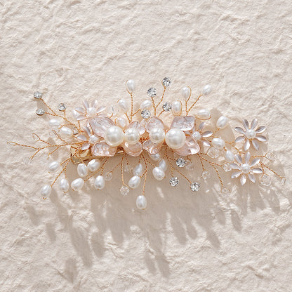 Handmade Floral Pearl Hair Clips for Weddings and Parties